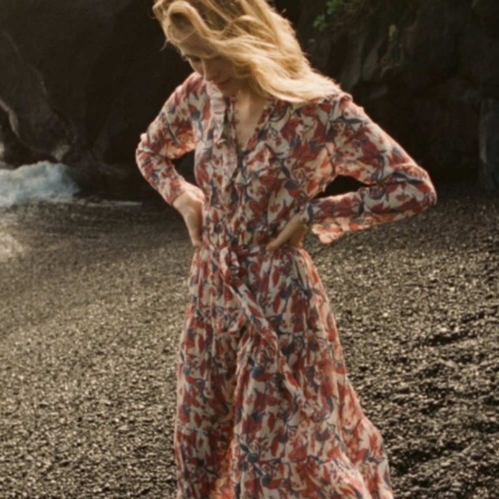 *ISO* Doen Assam dress in cream multi print Small